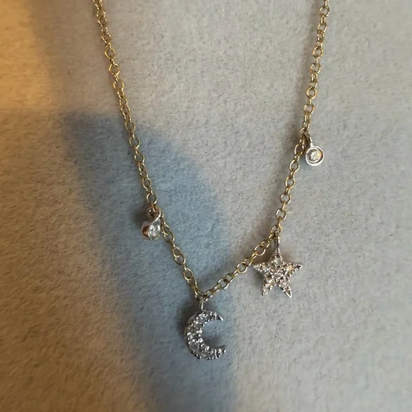 Meira T Mini Moon and Star Bezel Necklace - Picture 7 of 8